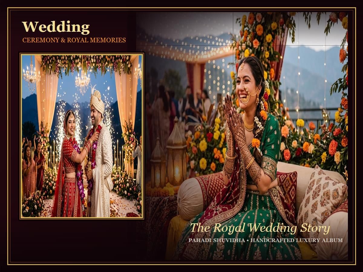 Luxury Handcrafted Wedding Photo Album Cover Design